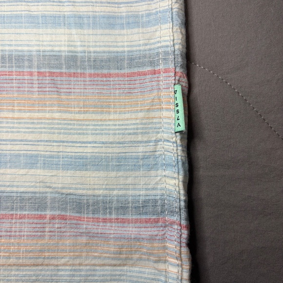 Vissla Mens‎ Short Sleeve Casual Button Down Pastel Striped Shirt Size Medium - Picture 6 of 10